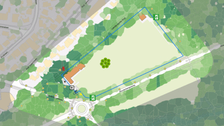 Kaart van evenementenlocatie Bisonveld