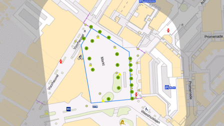 Kaart van evenementenlocatie Markt